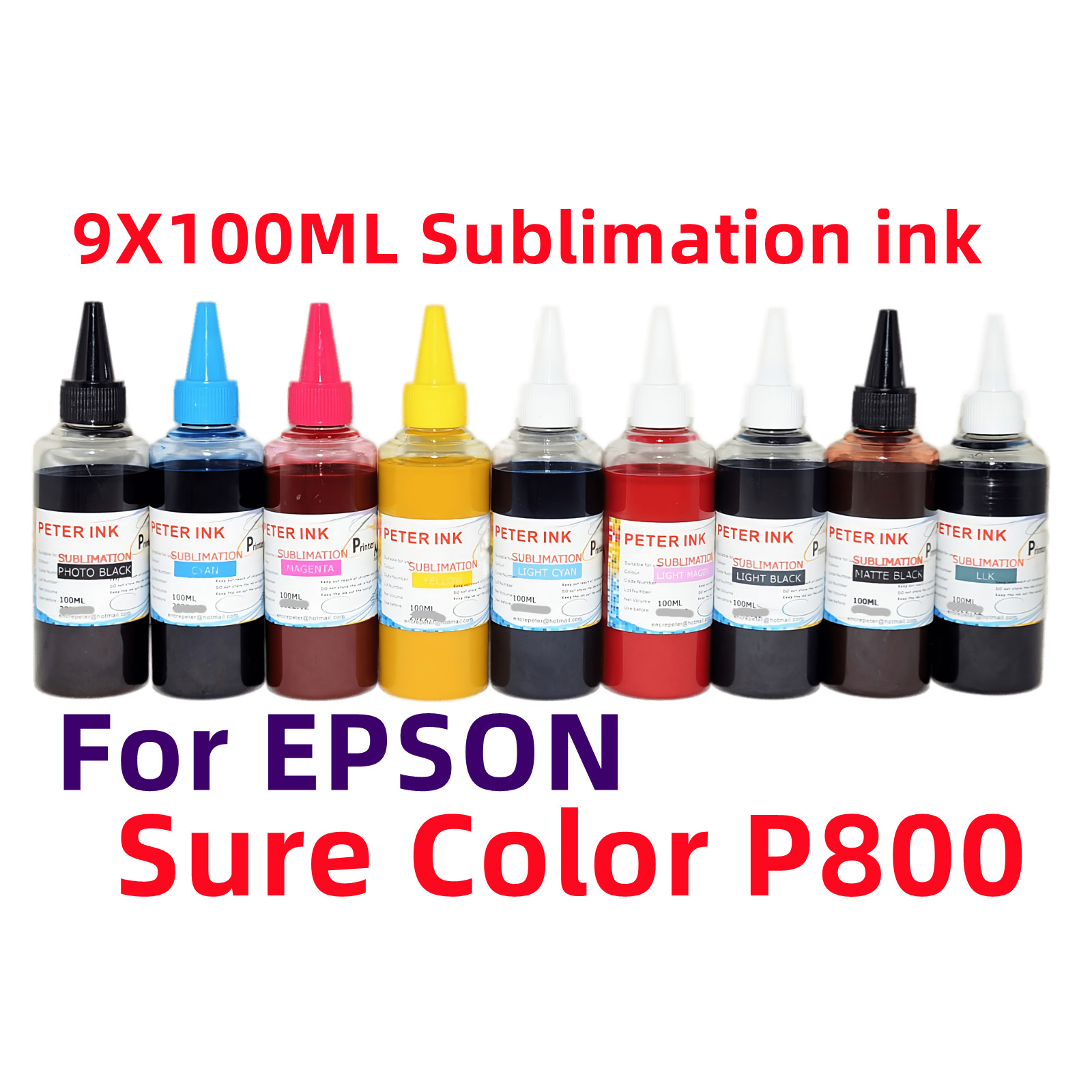 9X100ML Premium Sublimation refill ink for SureColor SC P800 Printer T850