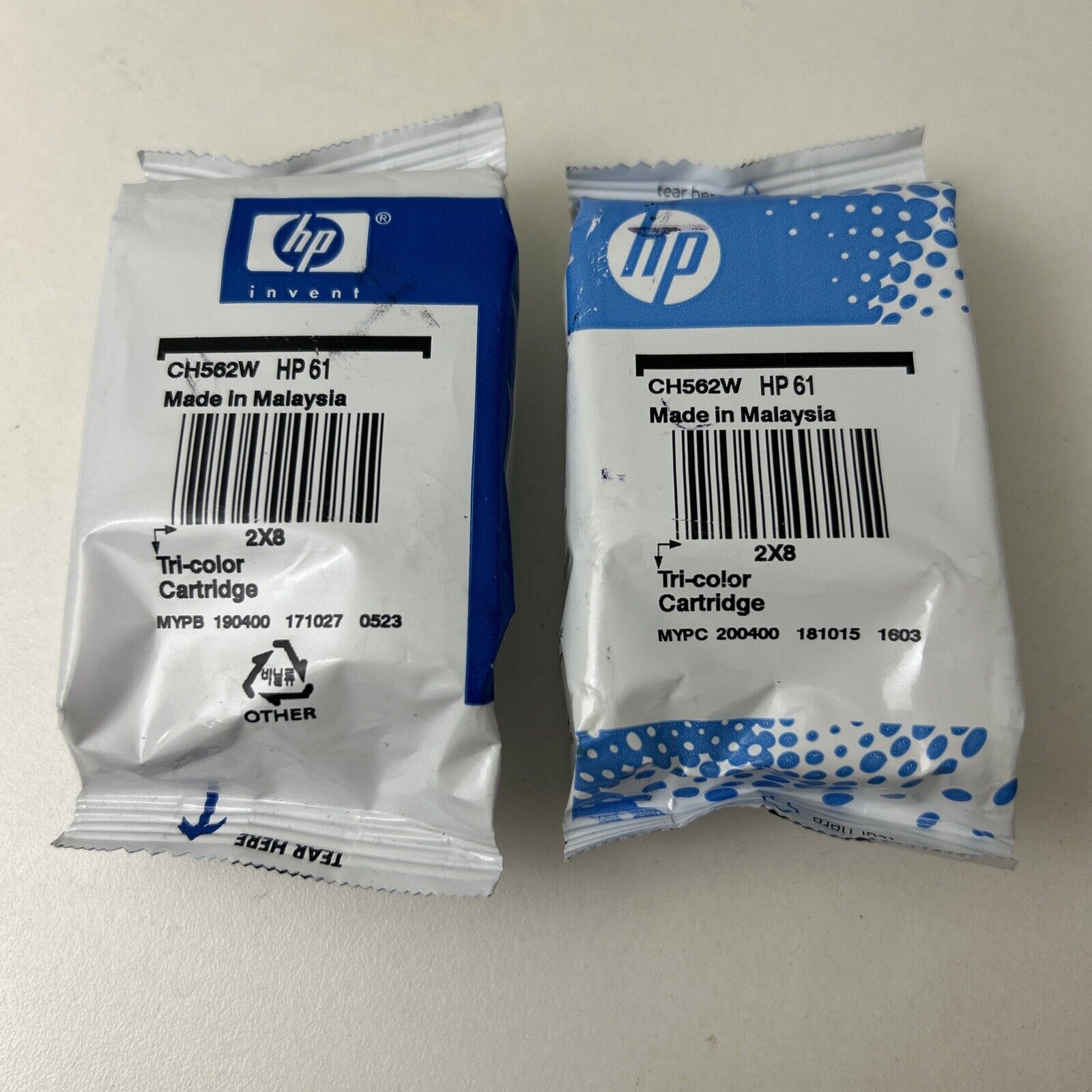 Lot Of 2 HP Invent CH562W HP 61 Tri-Color Ink Cartridge SEALED For Printer