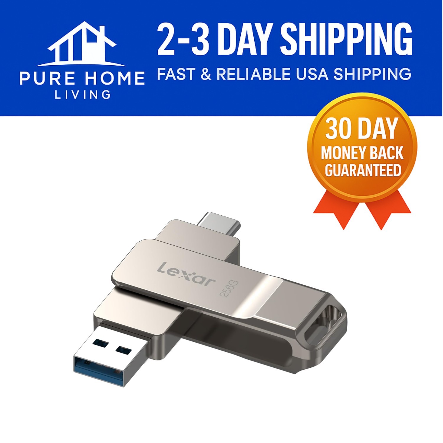 Stylish D40E 256GB USB 3.2 Gen 1 Flash Drive - Swivel Design for Convenience
