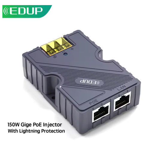 EDUP PW9603 150W GigE PoE Injector for Starlink V2 Gen3 Surge Protection