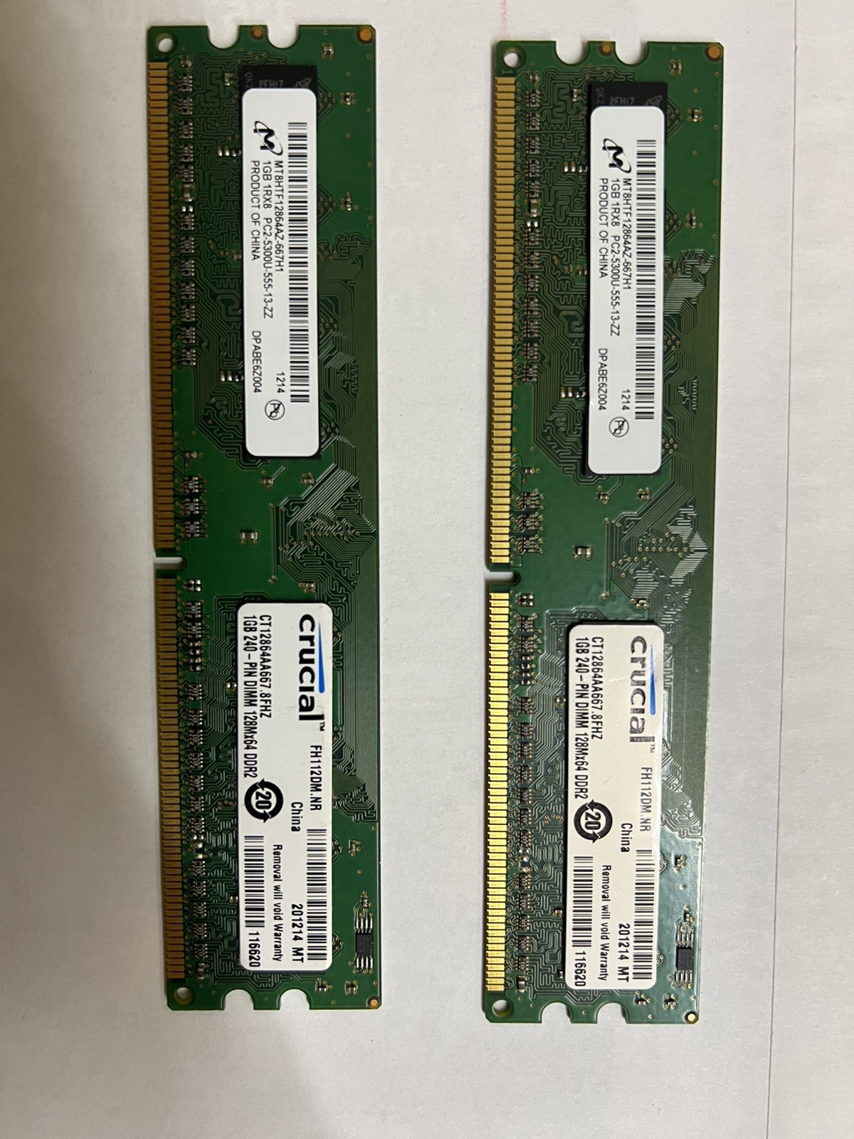 Crucial 2GB 240pin DIMM 256x64 DDR3 Desktop Memory CT25664BA1339.C8F1MD