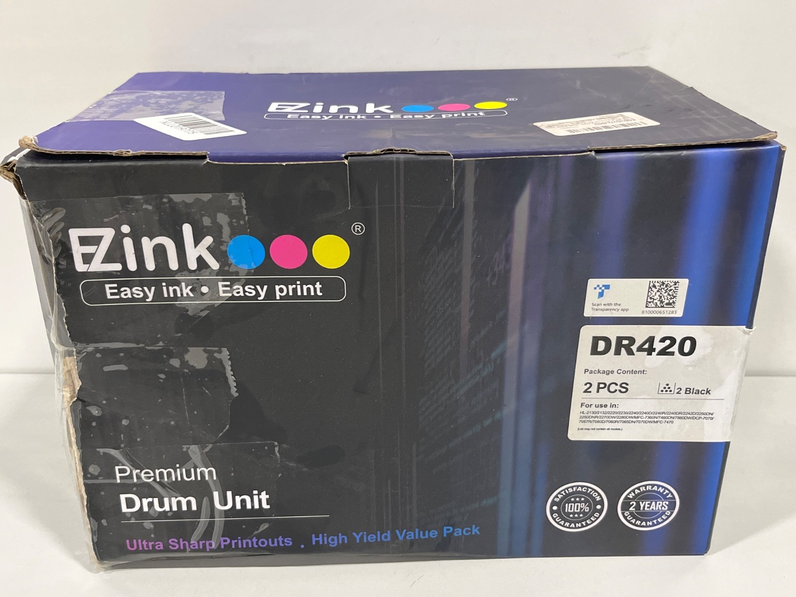 EZink DR420 Premium Drum Unit Black 2 Pack 2 PCS High Yield Value Pack NEW