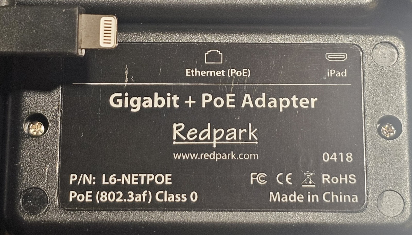 Lot 2ea Redpark Gigabit Ethernet PoE Adapter for iPad L6-NETPOE Black FREESHIP