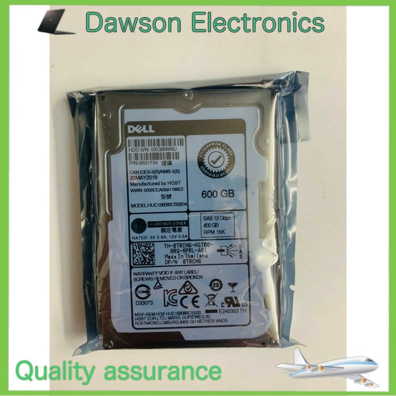 NEW Dell TRCN6 0TRCN6 600GB 15K SAS 2.5" 12Gb/s HDD Hard Drive HUC156060CSS204