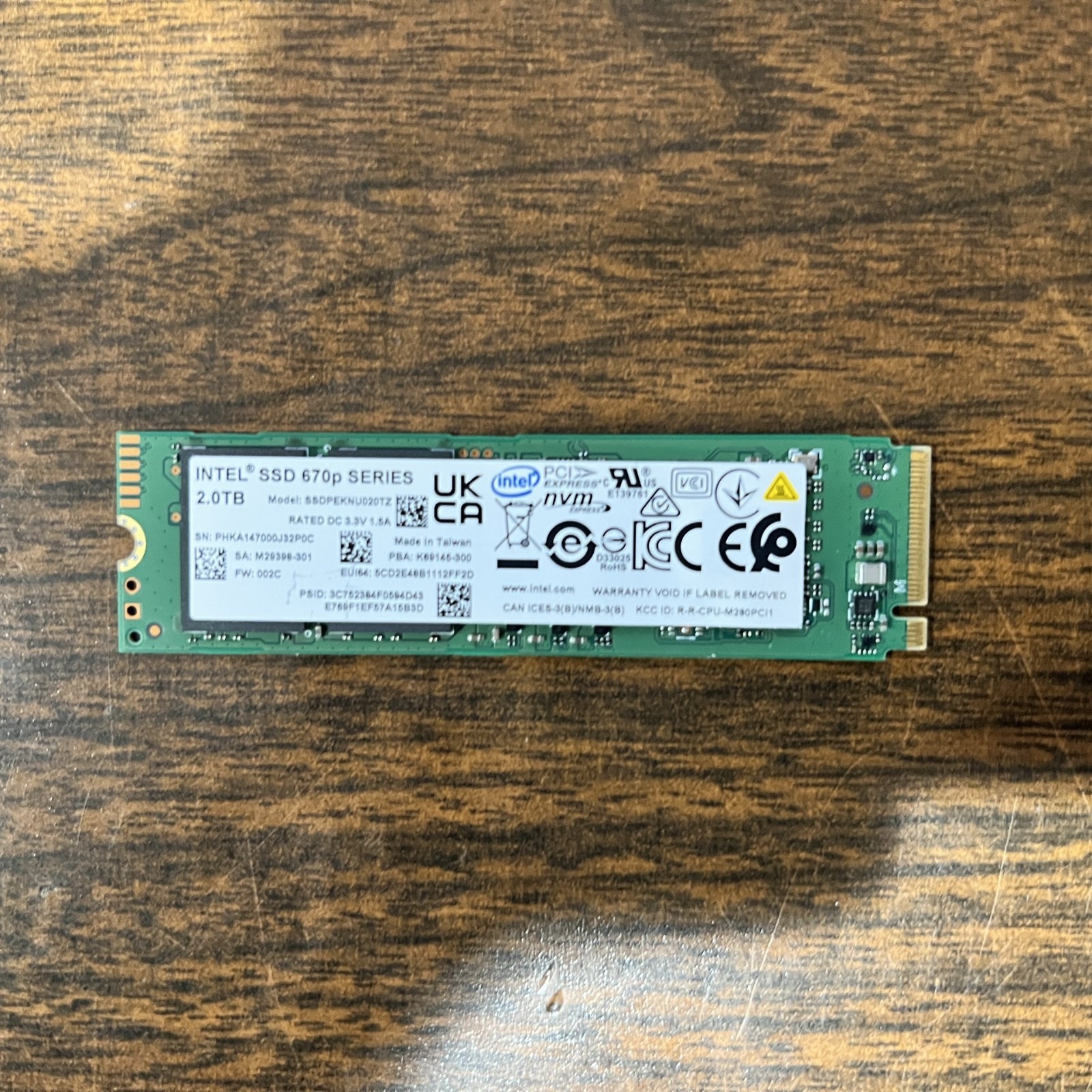SSDPEKNU020TZ Intel 670p Series 2.0TB M.2 2280 PCI-Express SSD