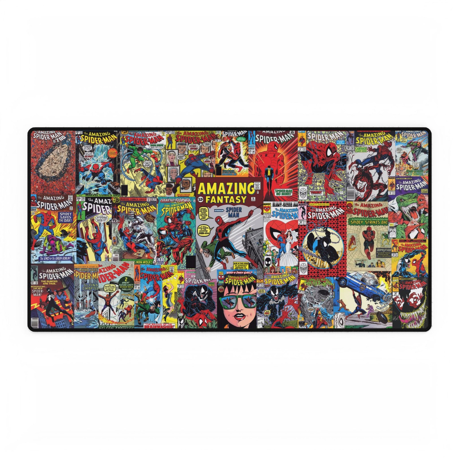 Spider  Iconic Comics Desk Mat, Superhero Large Mouse Pad, Vintage Comic Pad