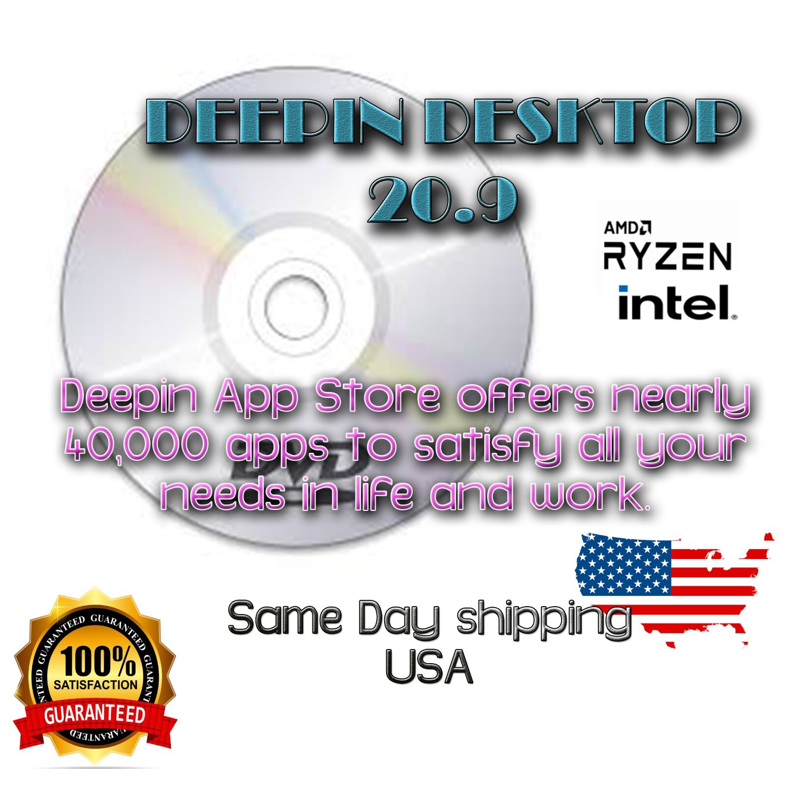 Deepin Desktop 20.9 Operating System DVD"SAME DAY SHIPPING USA" HQ Laser Printed