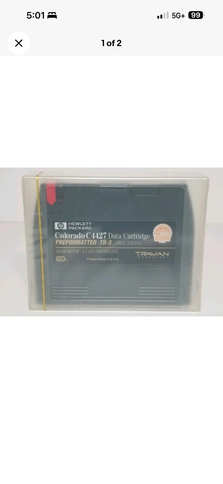 New HP Colorado C4427 Data Cartridge TR-3 TRAVAN 