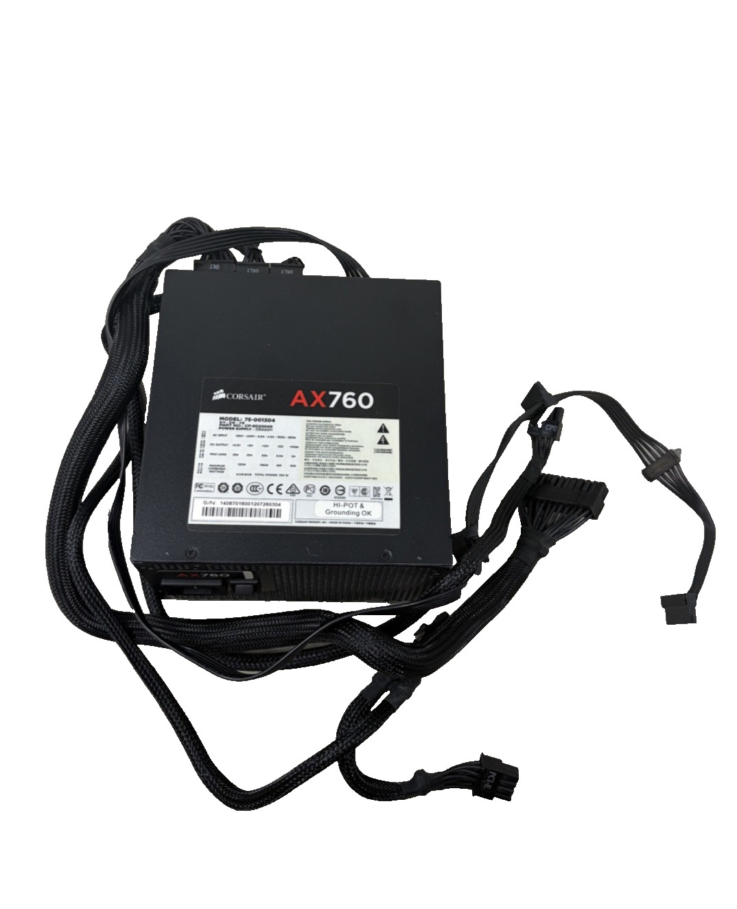 CORSAIR AX760 760W POWER SUPPLY CP-9020045 MODEL 75-001304