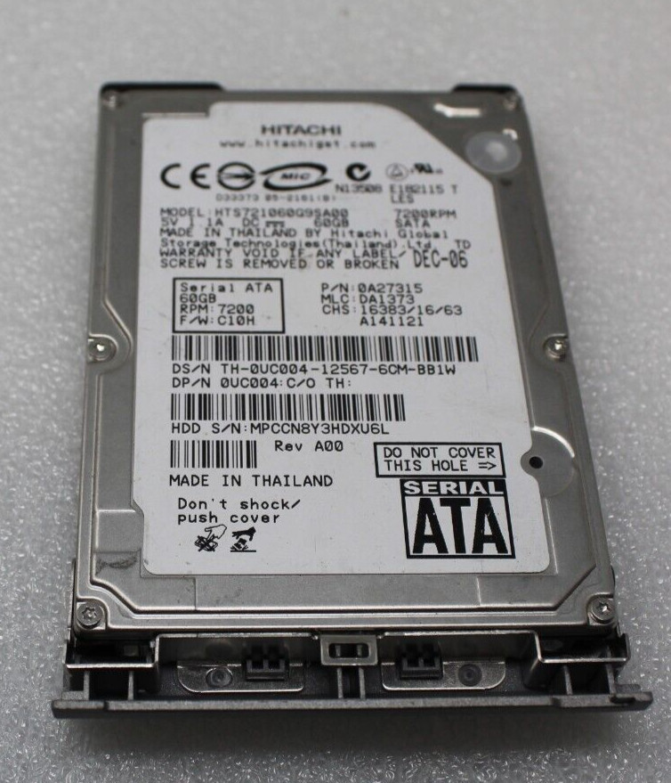Hitachi HTS721060G9SA00 60GB Internal 7200RPM 2.5" (0A27315)