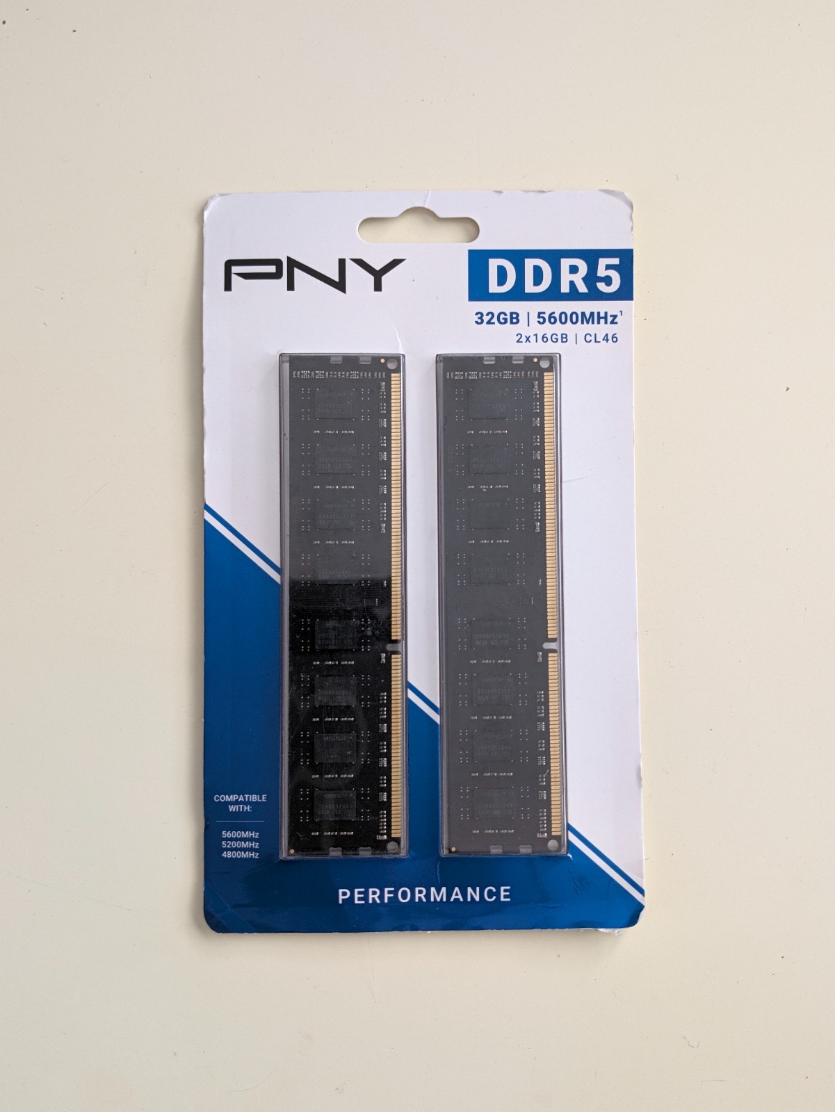PNY Performance 32GB (2x16GB) DDR5 5600 (PC5 44800) CL46 Desktop RAM