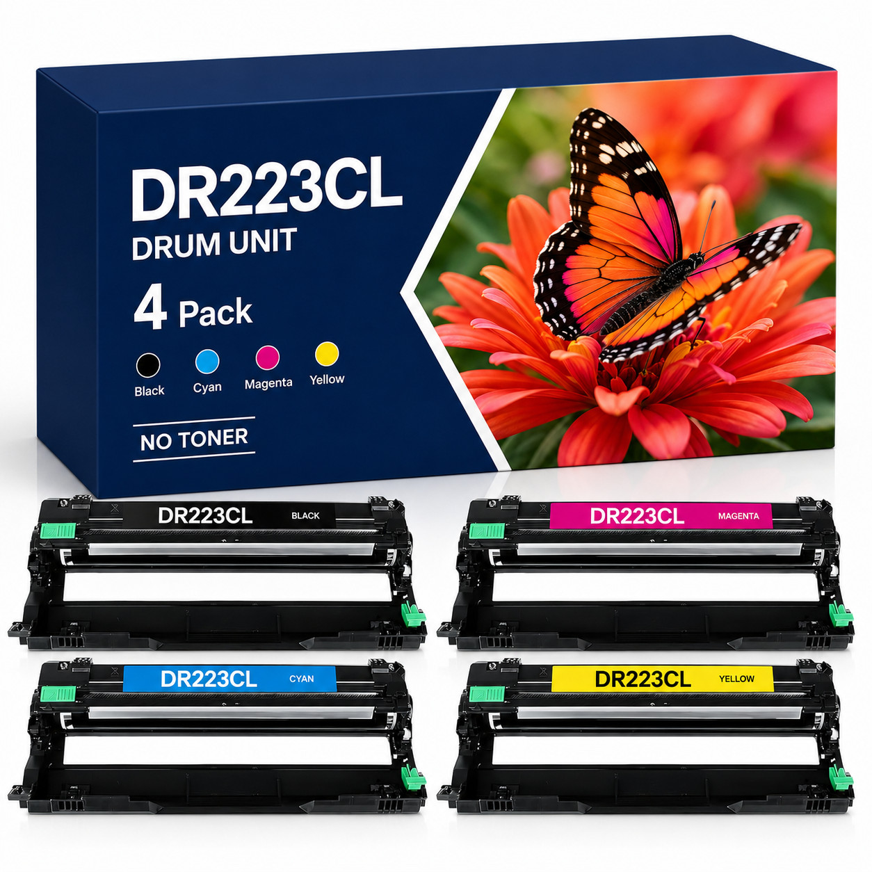 4 Pack DR223 Drum Unit compatible for Brother MFC-L3750CDW MFC-L3770CDW L3270CDW