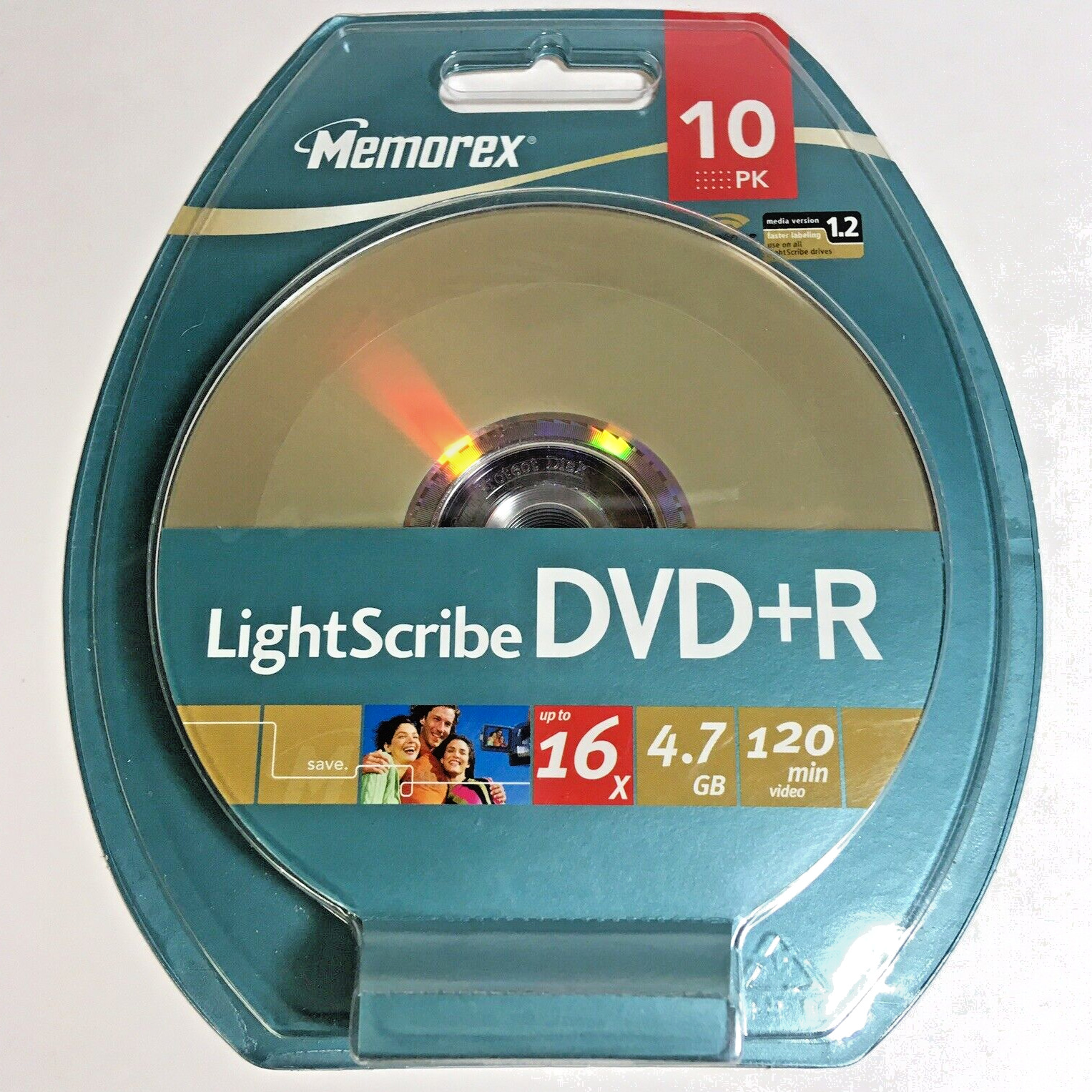 Memorex LightScribe DVD+R Recordable 10 Pack 16x 4.7 GB 120 min Factory Sealed