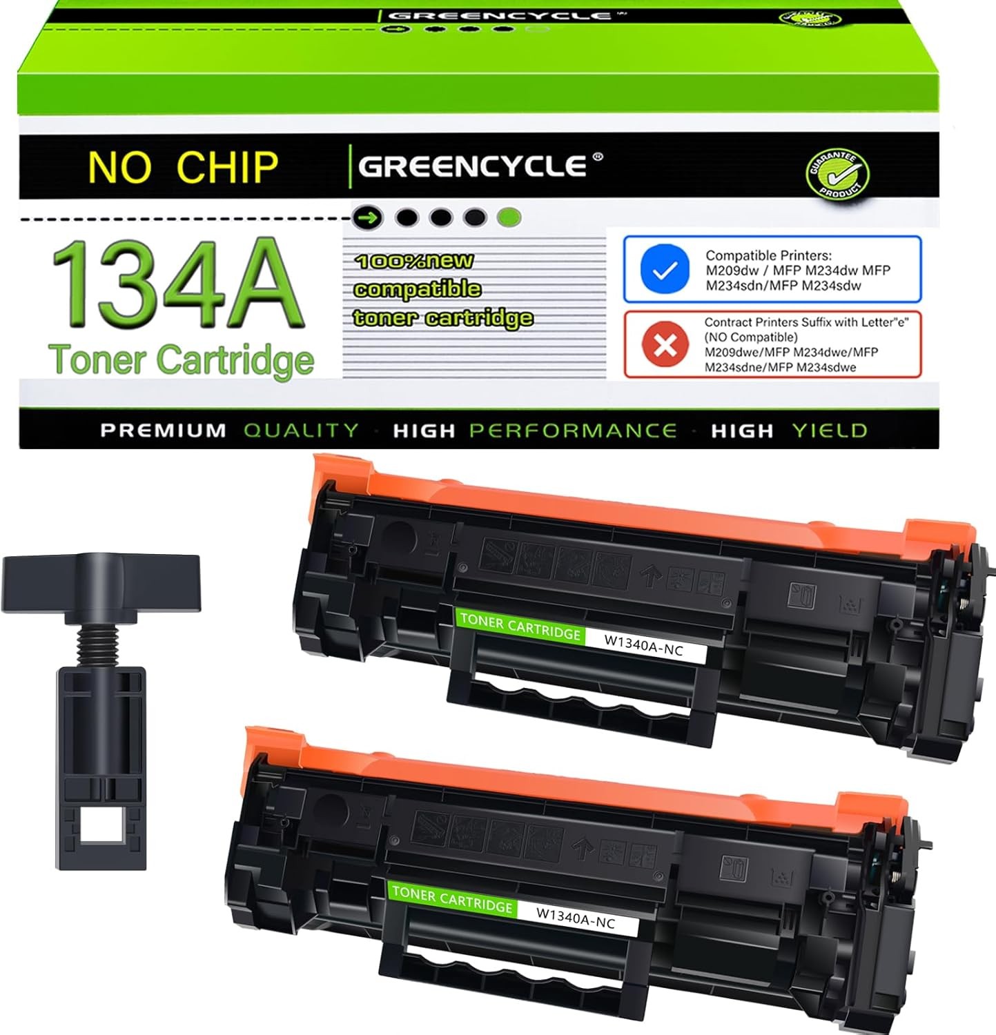 2PK 134A W1340A Toner Fits For HP LaserJet M209dw MFP M234dwe M234sdw, NO CHIP