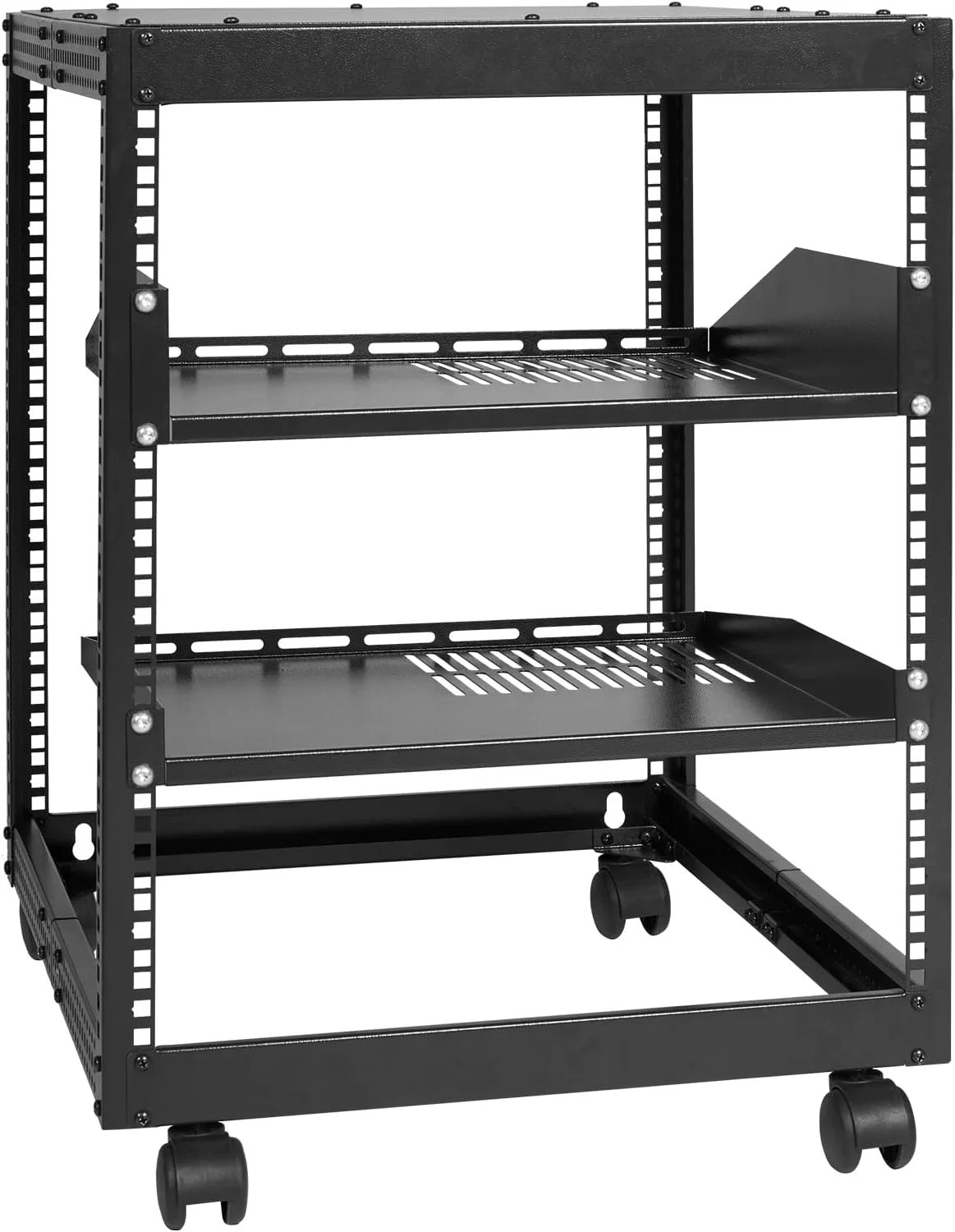 VEVOR 12U Open Frame Server Rack, 23-40 in Adjustable Depth, Free Standing or Wa