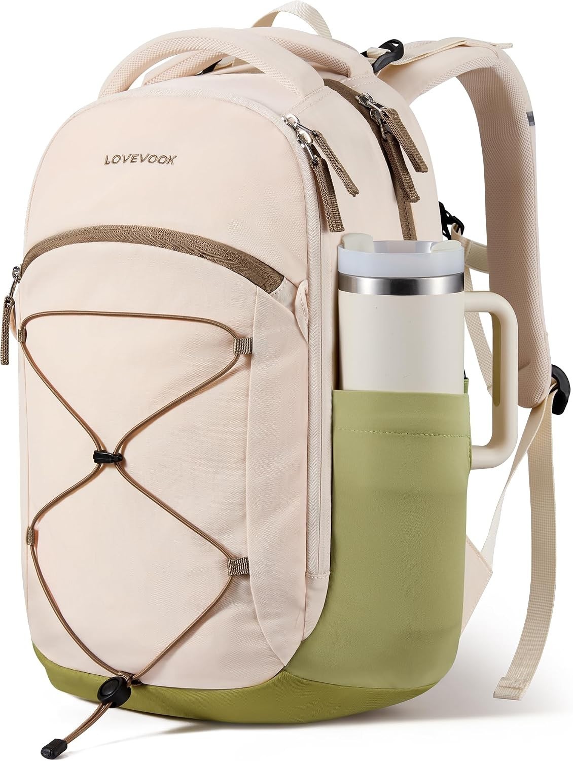 LOVEVOOK Everyday Laptop Backpack for Women & Men With Tumbler Holder