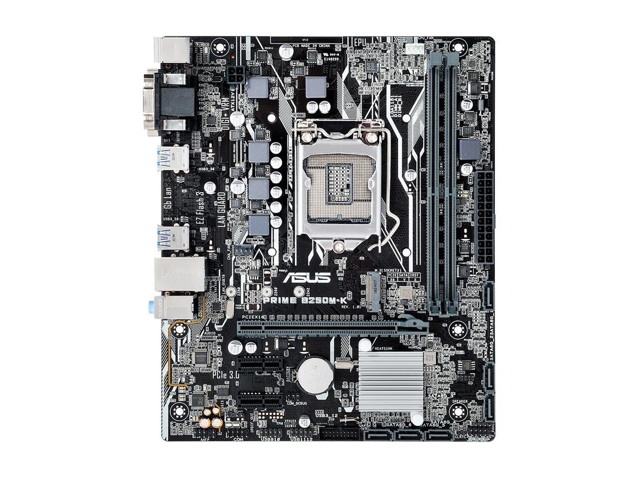 ASUS PRIME B250M-K LGA 1151 Intel B250 SATA 6Gb/s USB 3.0 Micro ATX Motherboards