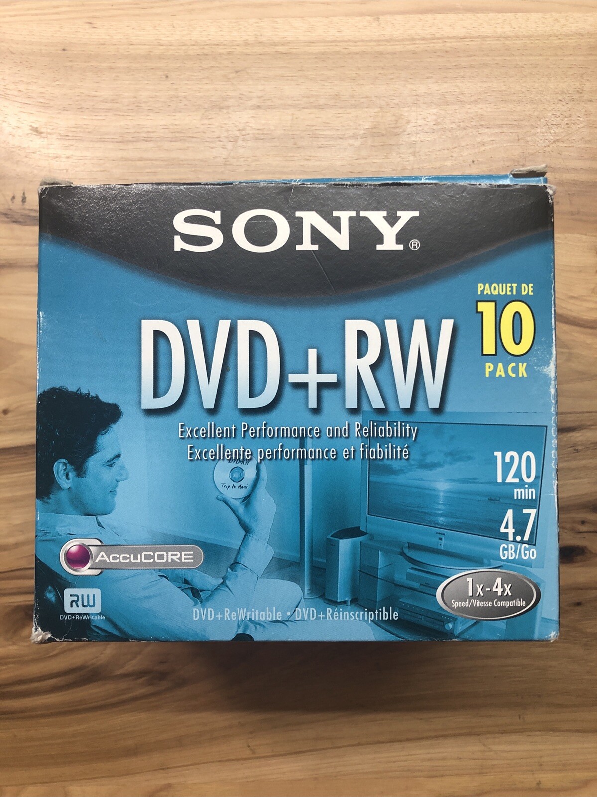 Sony DVD + RW 10 Pack Rewriteable DVD Discs 4.7 GB 120 Min Open Box Item