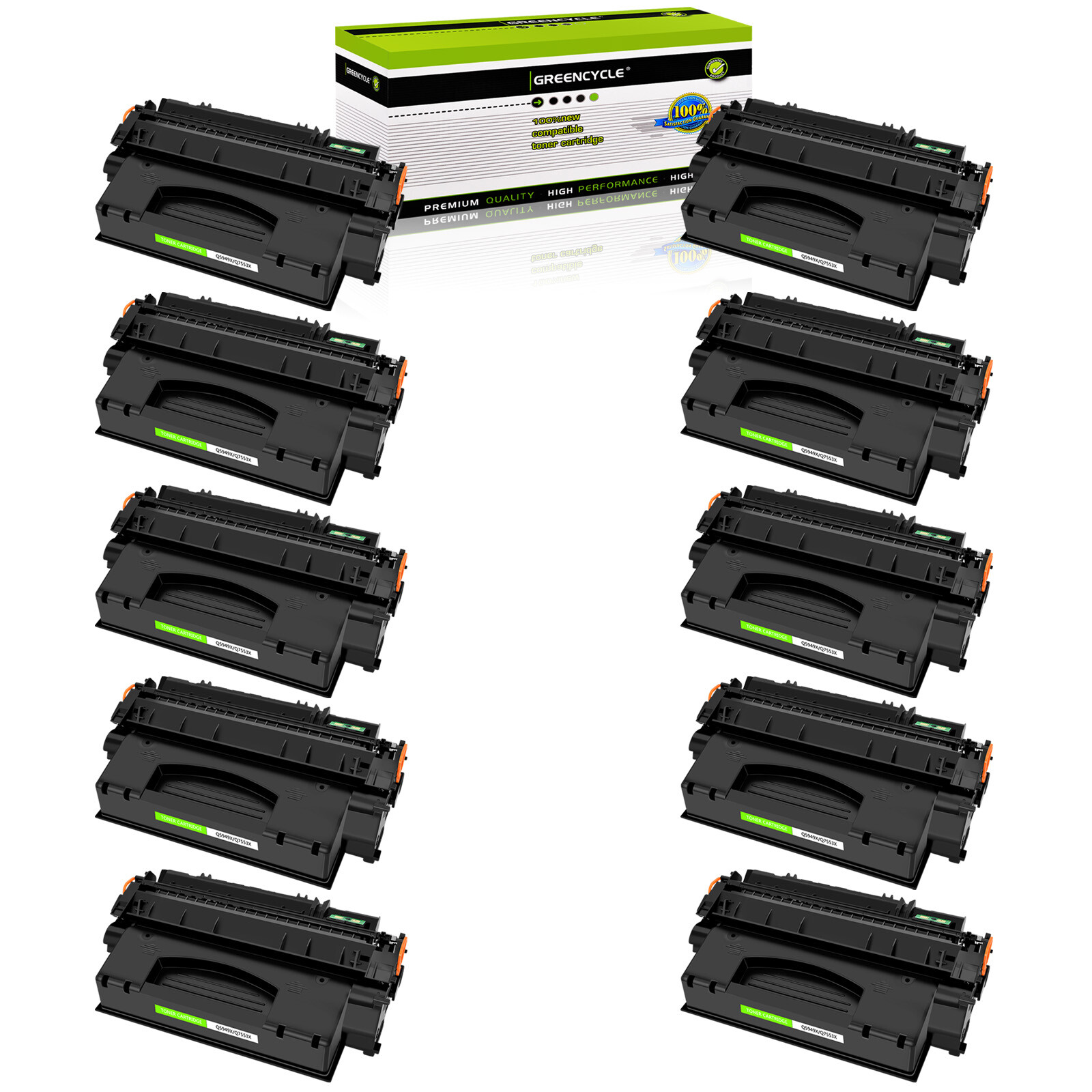 10PK High Yield Q7553X 53X Toner For HP LaserJet P2014 P2015 M2727 MFP M2727nf