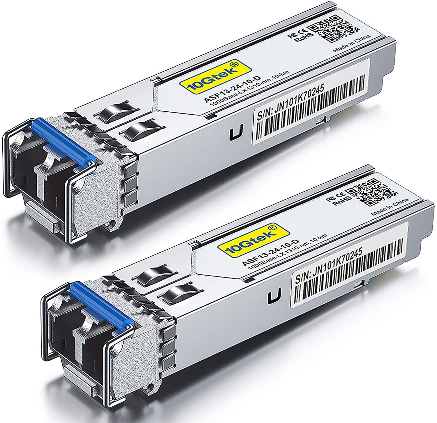 2 Packs For Cisco GLC-LH-SMD Transceiver, 1.25G SFP Module SMF LC 20 km