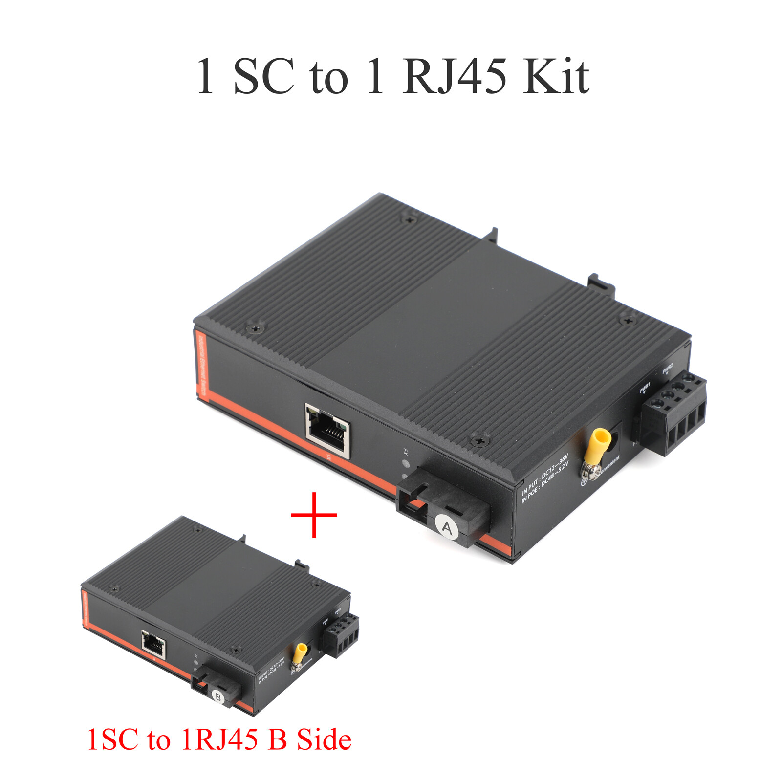 1000M Industrial Media Converter Single Mode Fiber to RJ45 UPC/APC SC Port