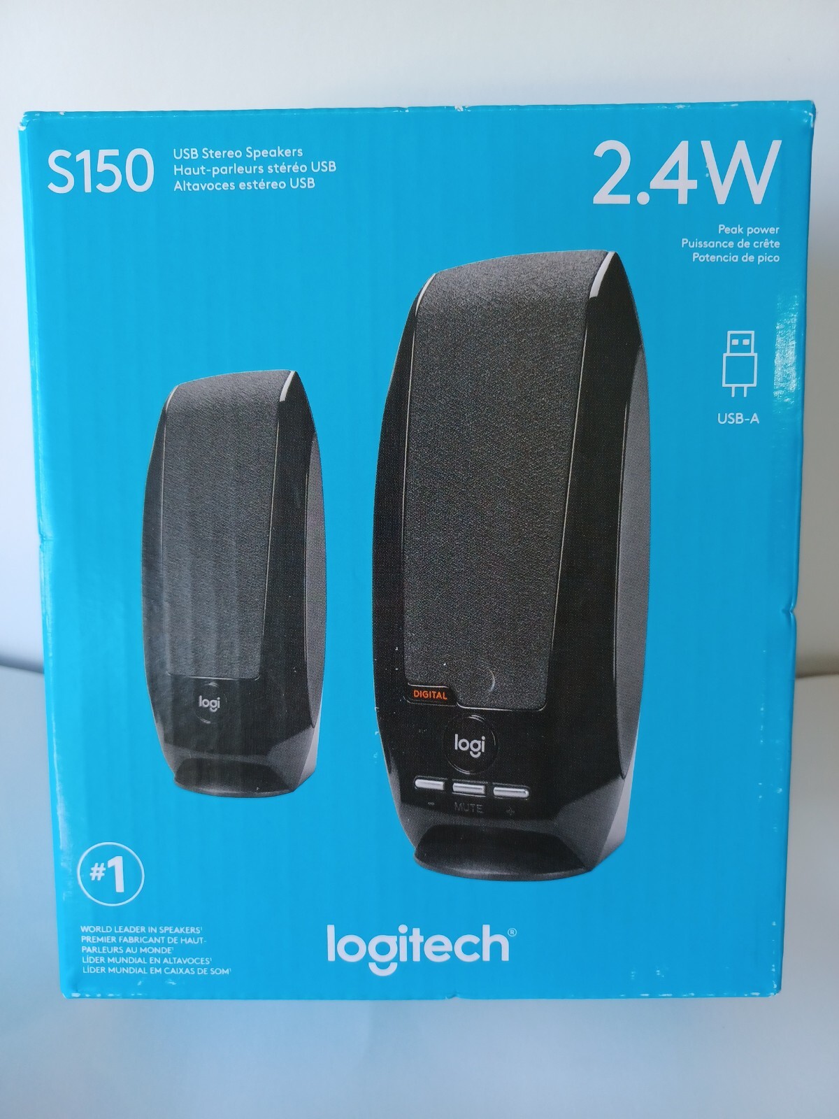 Logitech S150 2.4W USB Stereo Speakers Computer Speakers - Black  NEW 