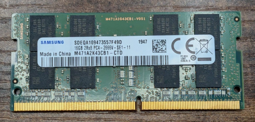 Samsung PC4-2666V 16GB 2Rx8 RAM DDR4 2666MHz M471A2K43CB1-CTD