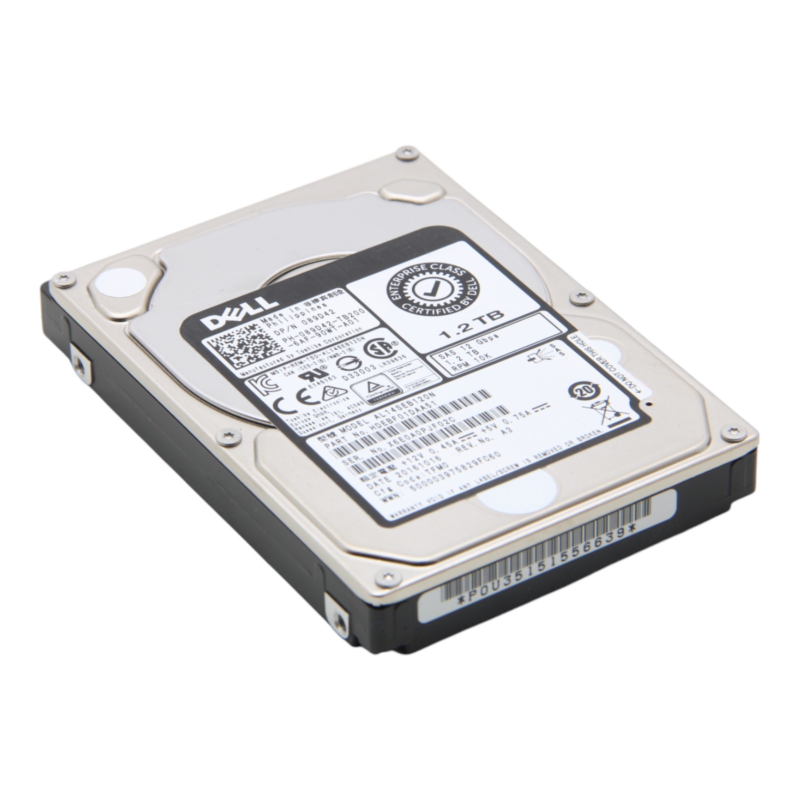 Toshiba Dell 1.2TB 10K SAS 12Gbps 2.5" 089D42 AL14SEB120N Hard Drive Server HD