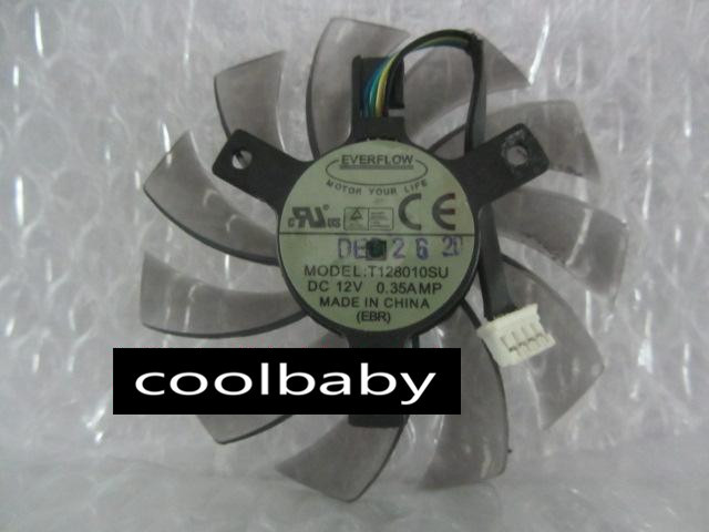 75mm GIGABYTE ATI NVIDIA Video Card Fan  40mm 4Pin T128010SU 0.35A