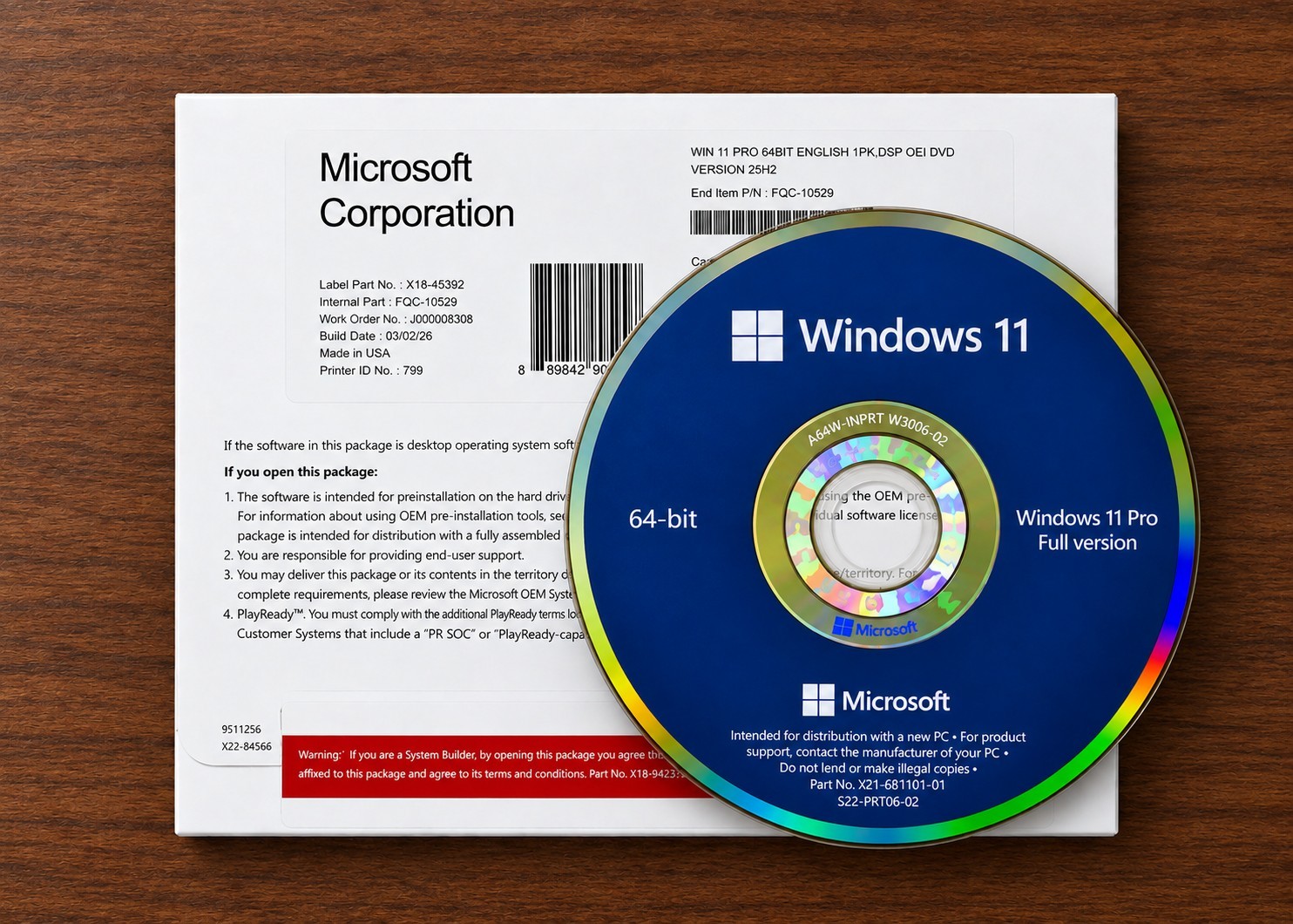 BRAND NEW AND SEALED WINDOWS 11 PRO 64BIT DVD PACK WITH 