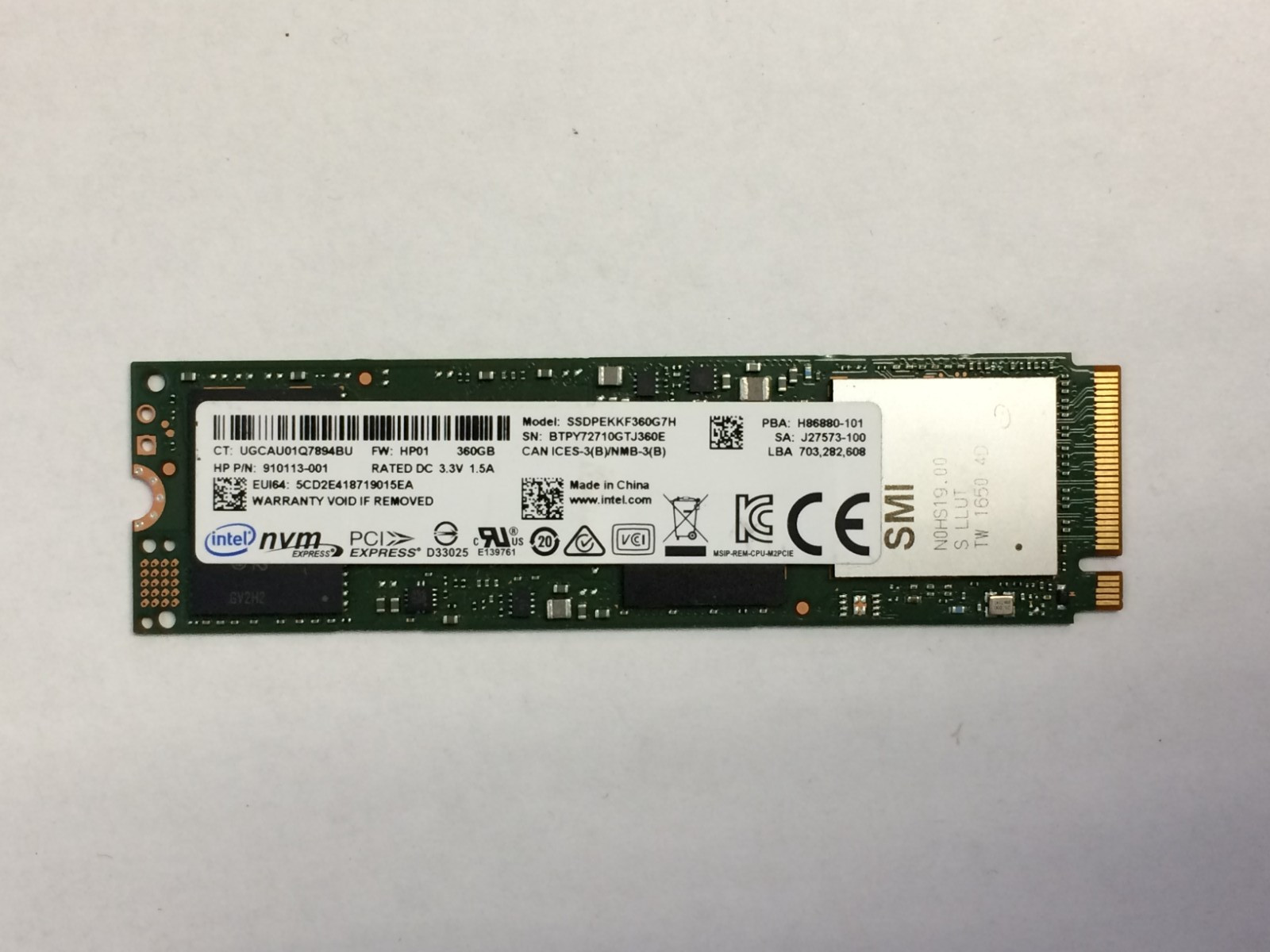 SSDPEKKF360GB7H SSD NVME 2280 Intel 360GB M.2 replace 400GB 340GB 256GB Great