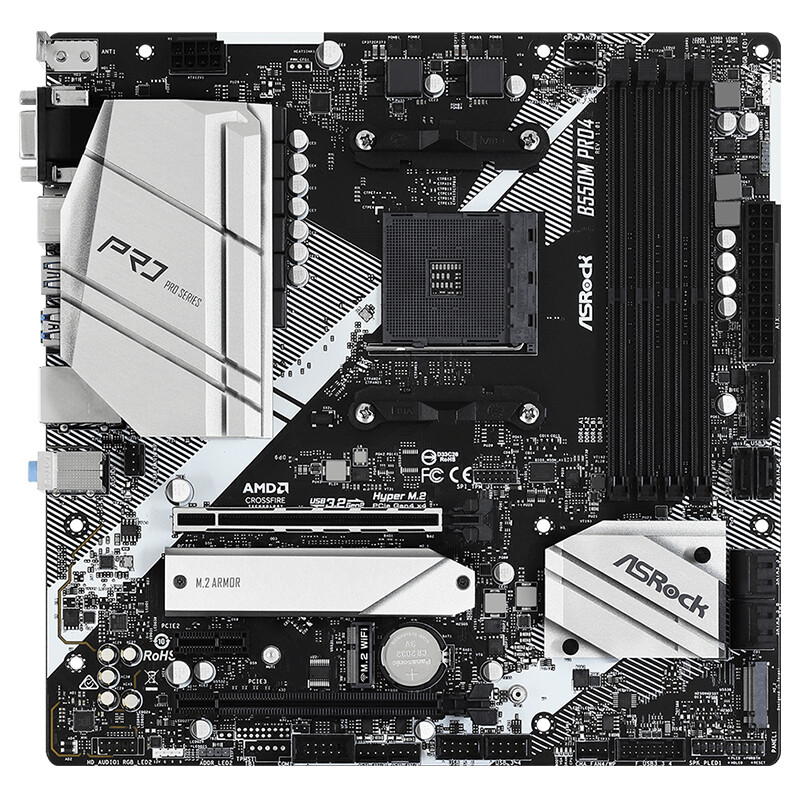 For Asrock B550M PRO4 AMD B550 AM4 Micro-ATX DDR4 VGA  DP Motherboard