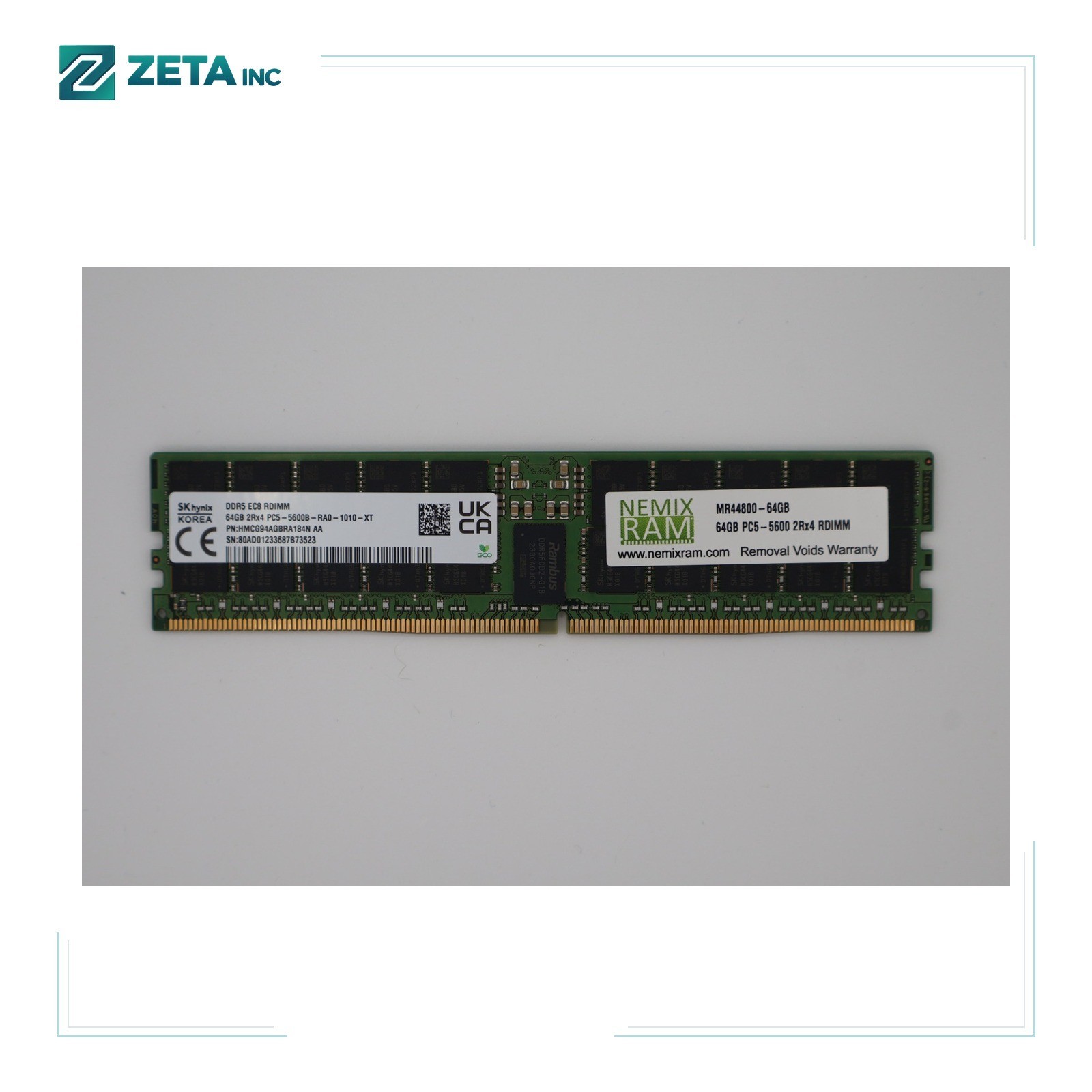 HMCG94AGBRA184N HYNIX 64GB (1X64GB) 2RX4 PC5-5600B RDIMM MEMORY