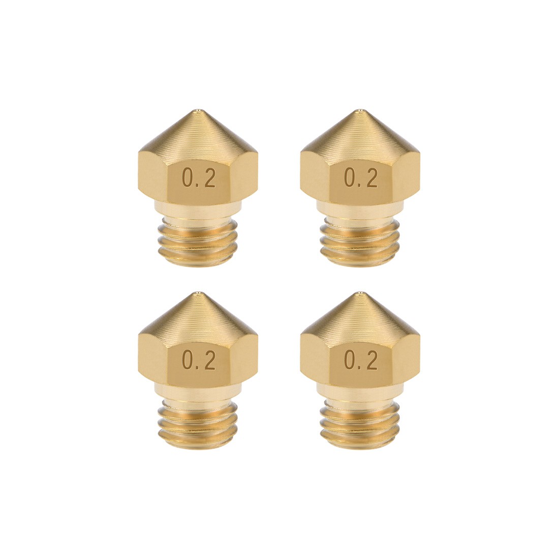 0.2mm 3D Printer Nozzle Head M7 Thread for MK10 1.75mm Extruder Print 4pcs
