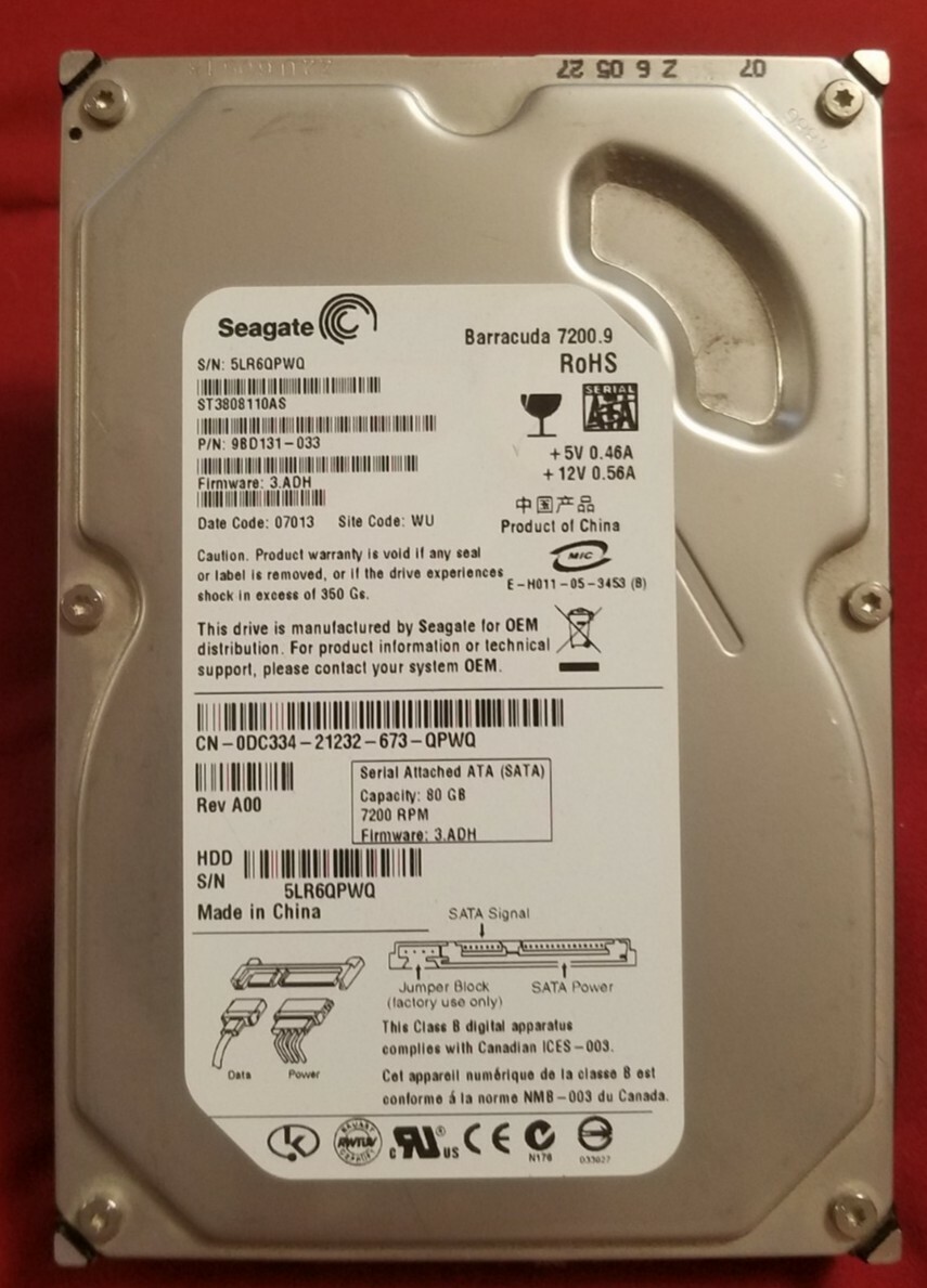 Seagate Barracuda 3.5" 80GB/7200rpm 