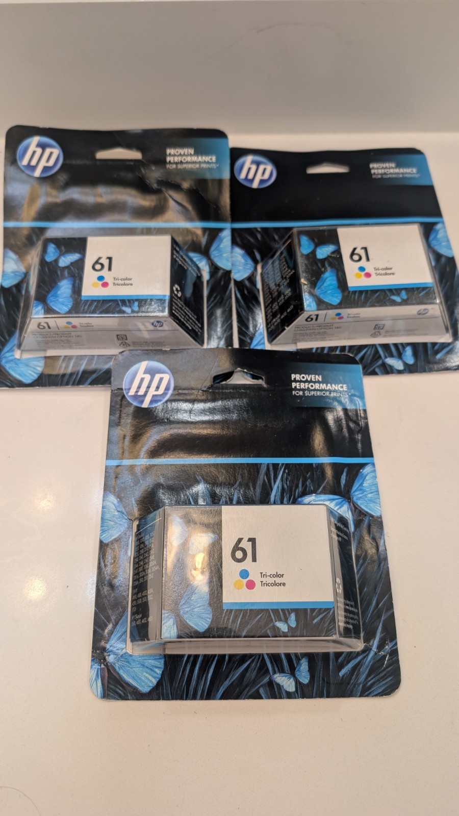 HP 61 Tri-Color Ink Cartridge Genuine OEM Exp 2023 2027 (Lot of 3)