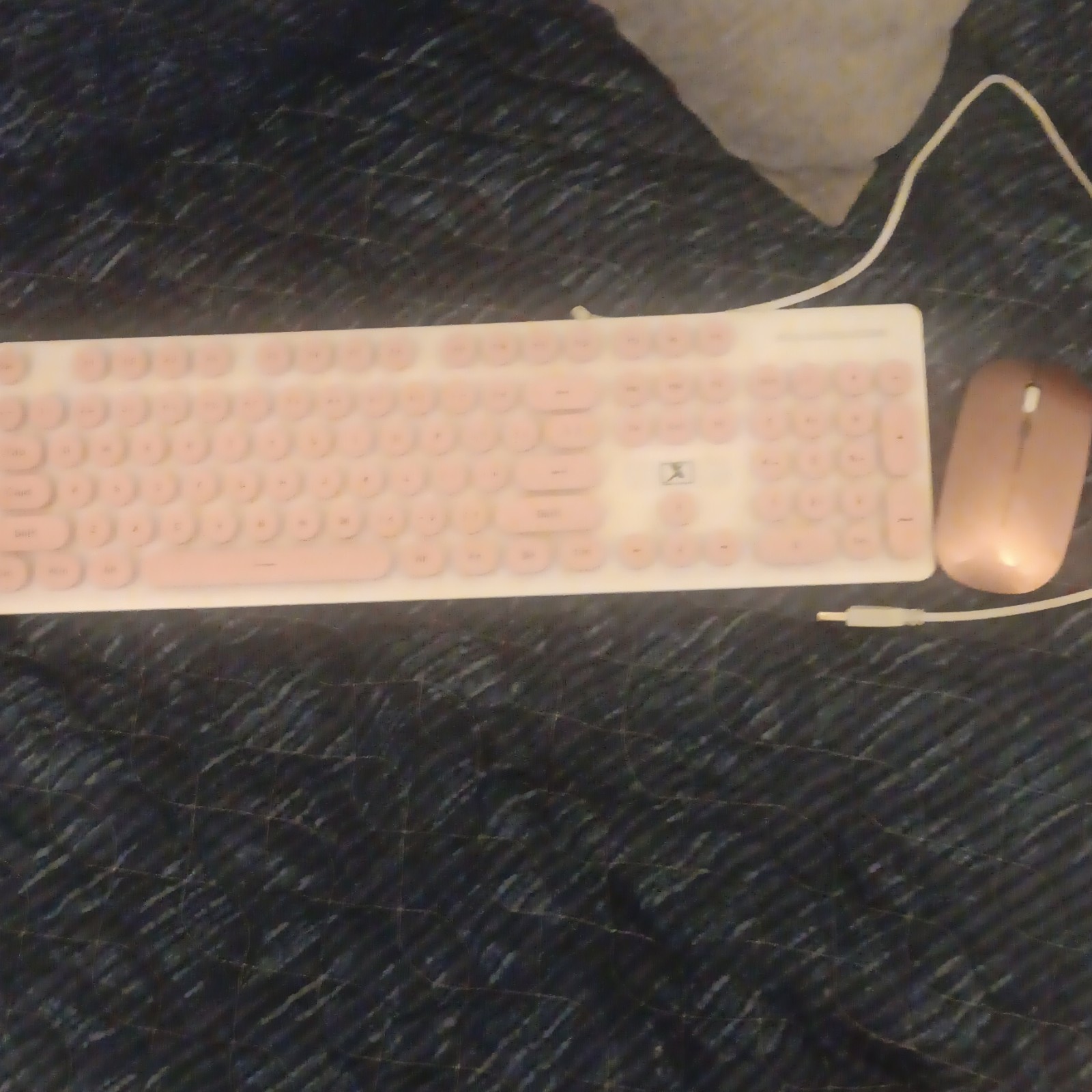 SURMEN V300 Wired Keyboard + Wireless Mouse Bundle Pink/White 4000 DPI
