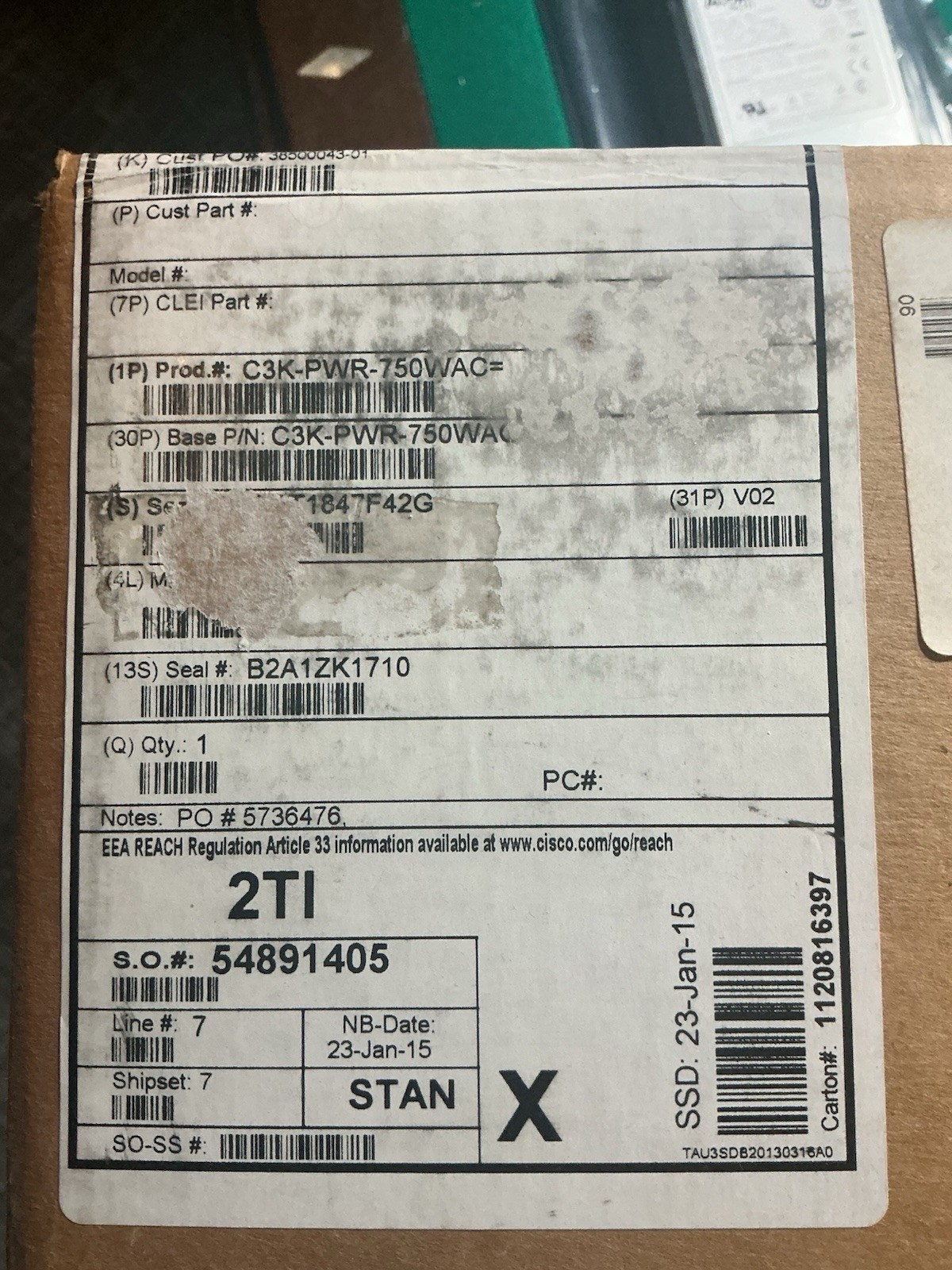 Cisco C3K-PWR-750WAC 750W AC Power Supply NEW