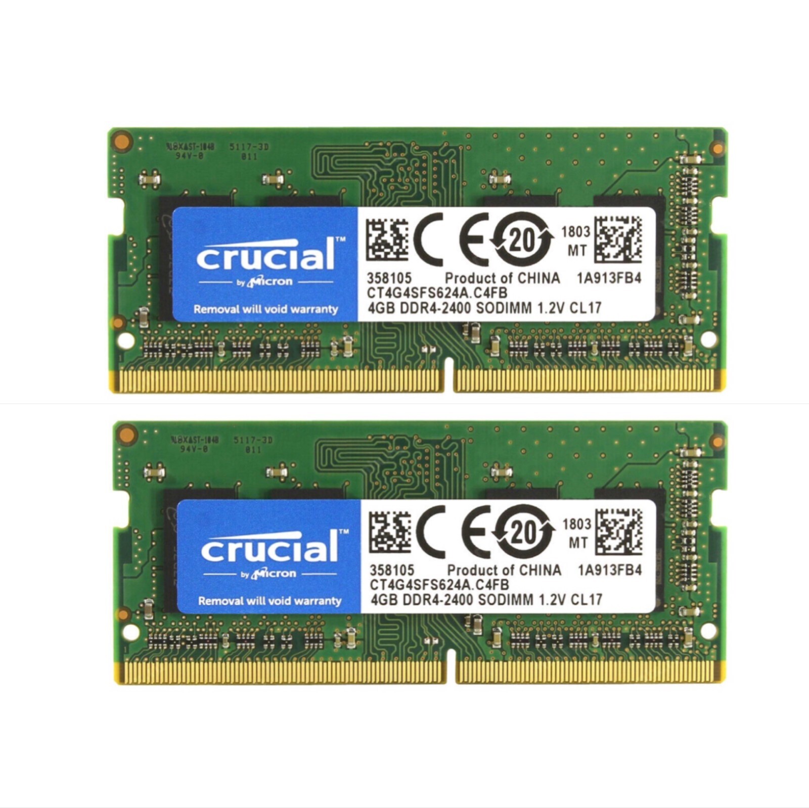 Crucial 8GB (2X 4GB) DDR4 2400MHz PC4-19200 CL17 260Pin Sodimm Laptop Memory Ram