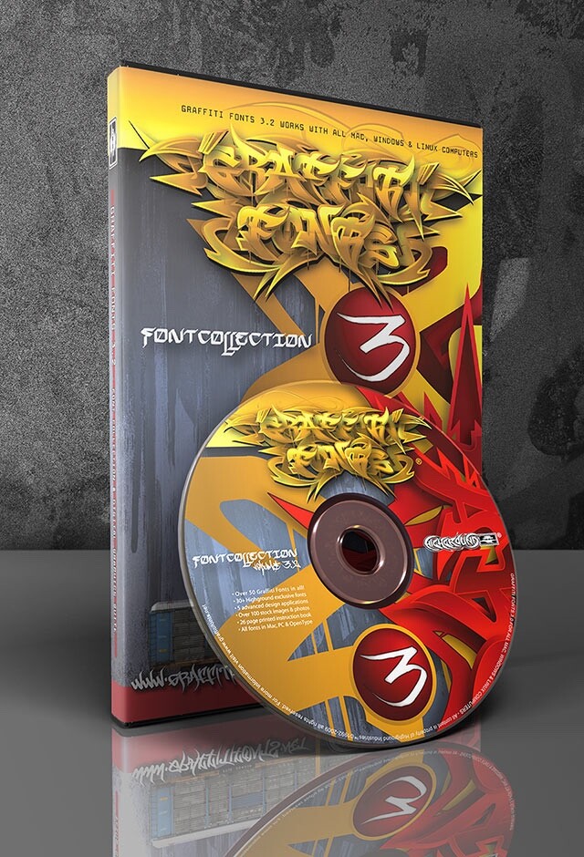 Graffiti Fonts 3.2 Collection - CDROM - Royalty Free Commercial License