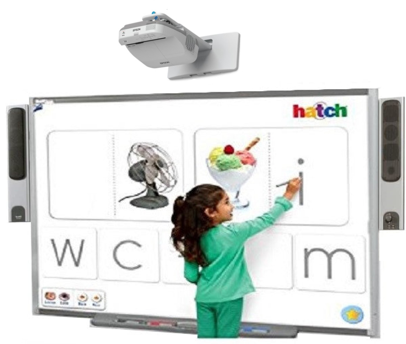 Interactive Smart Board SB685 & Projector for classroom