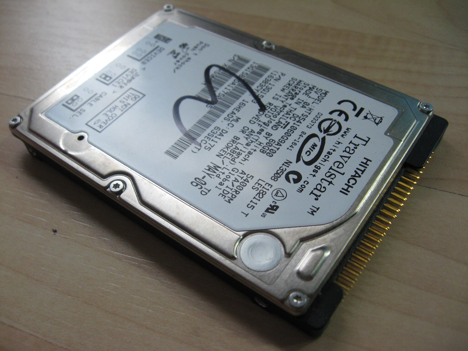 Hitachi HTS541060G9AT00 60GB 2.5" IDE Hard Drive WinDFT Tested w/ Log #C101CK