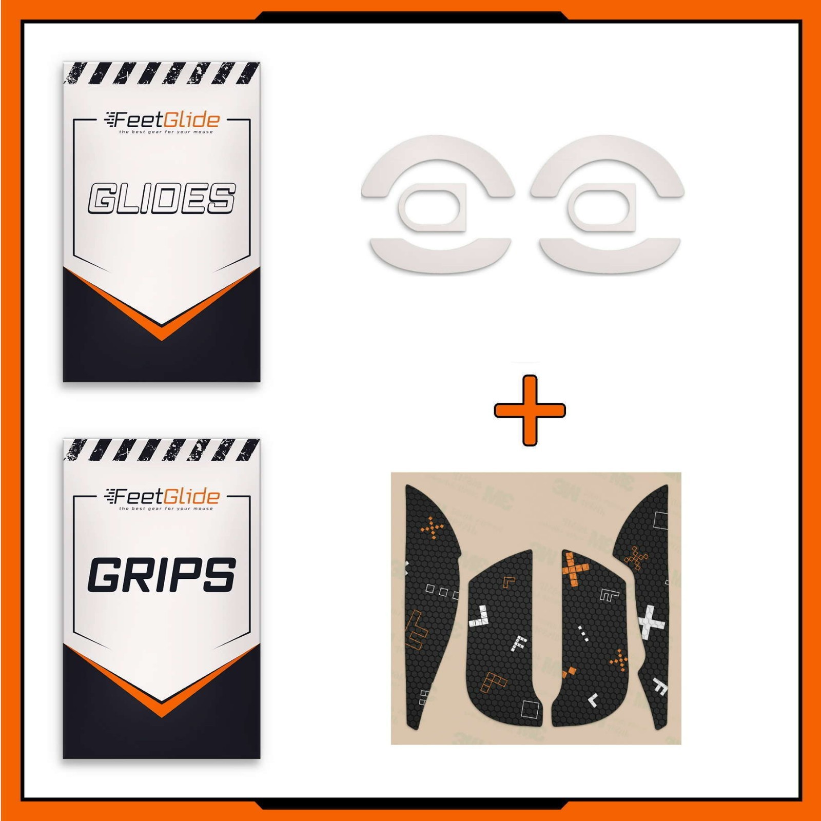 FeetGlide PTFE Mouse Skates & Grip Tape Bundle for Xtrfy M42