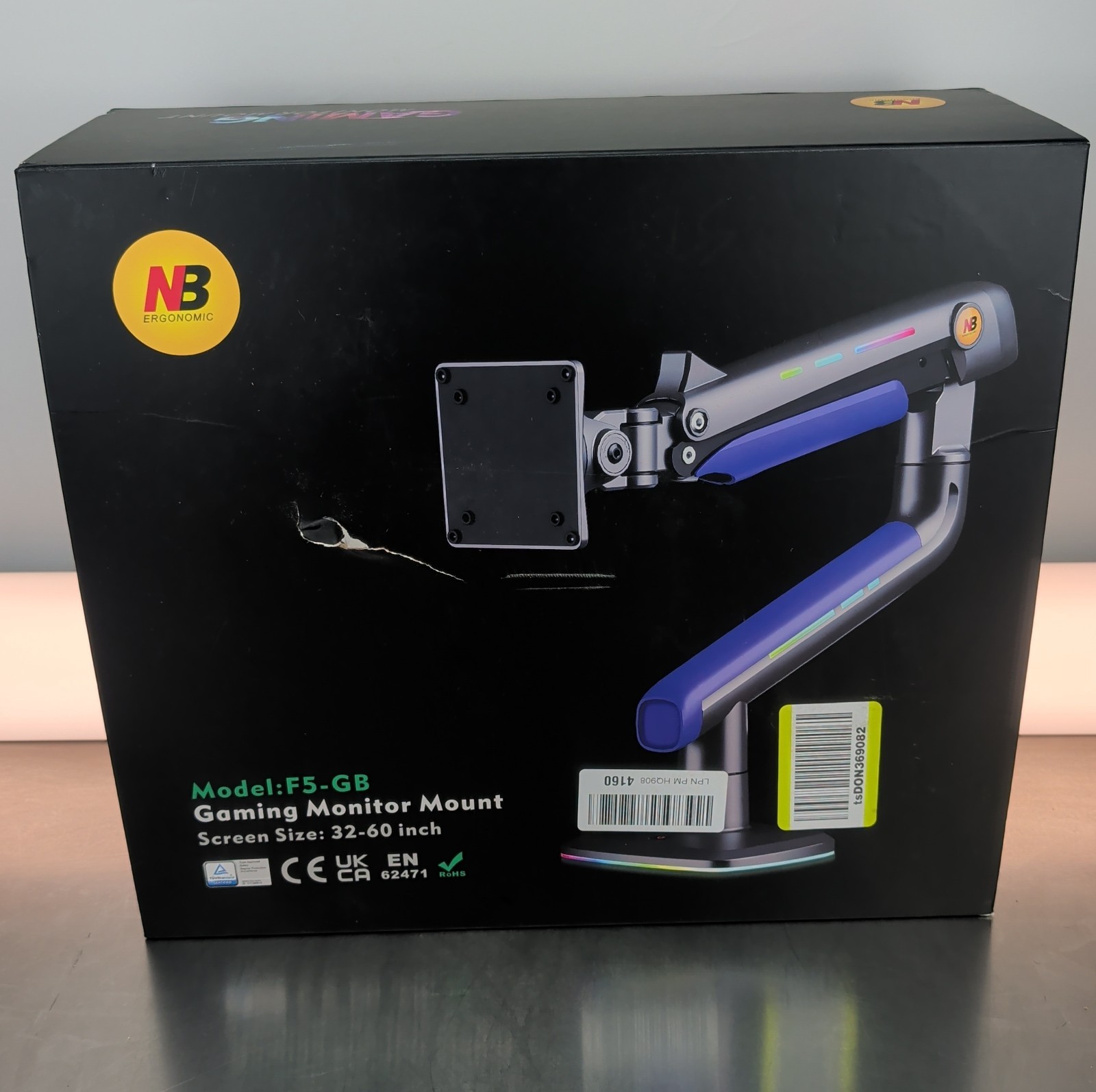NB Gaming Monitor Arm For 32 To 60 Inches Screen, Load 20 Kg, VESA 75/1, F5-GB