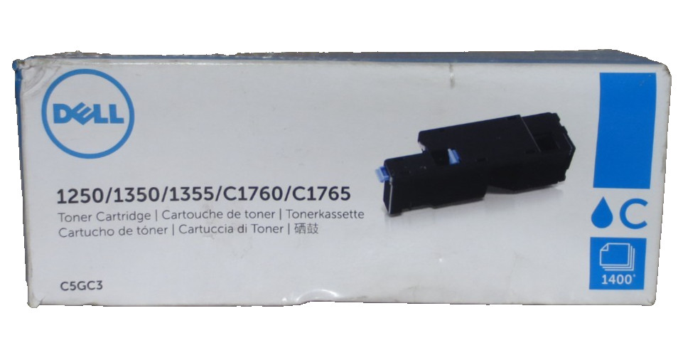 Genuine Dell C5GC3 Cyan Toner Cartridge for 1250/1350/C1760/C1765 1400 pages