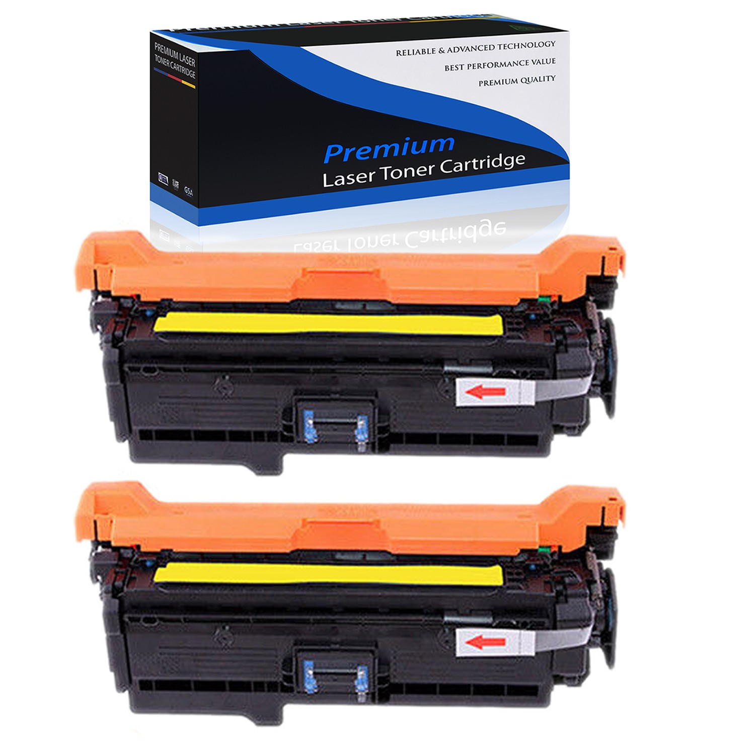 2PK Yellow CE262A 647A Toner for HP Color LaserJet Enterprise CP4520 CP4025N