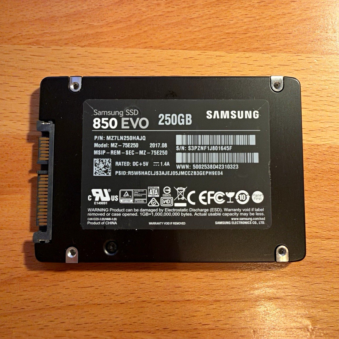 Samsung 850 EVO 250GB SATA SSD