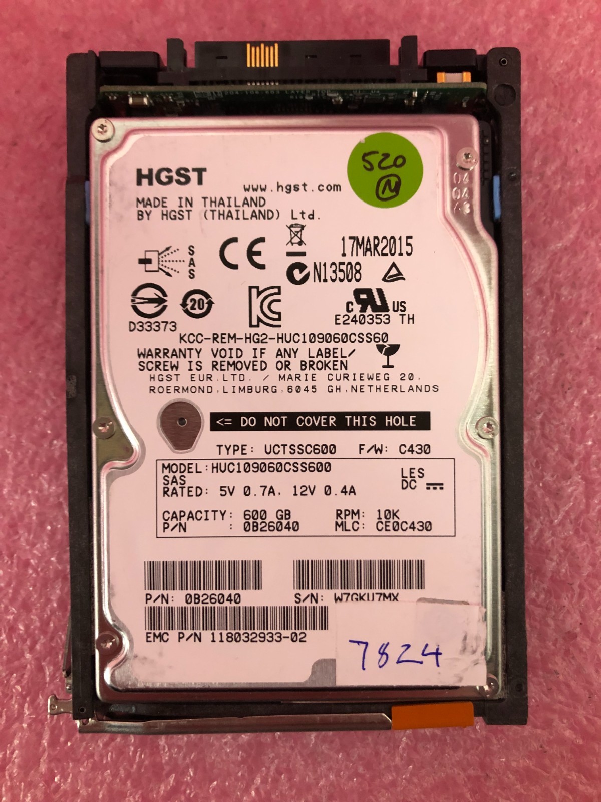 Strong-IT EMC 005050684 600GB 10K 2.5 SFF SAS 520 VMAX 100K 200K 400K