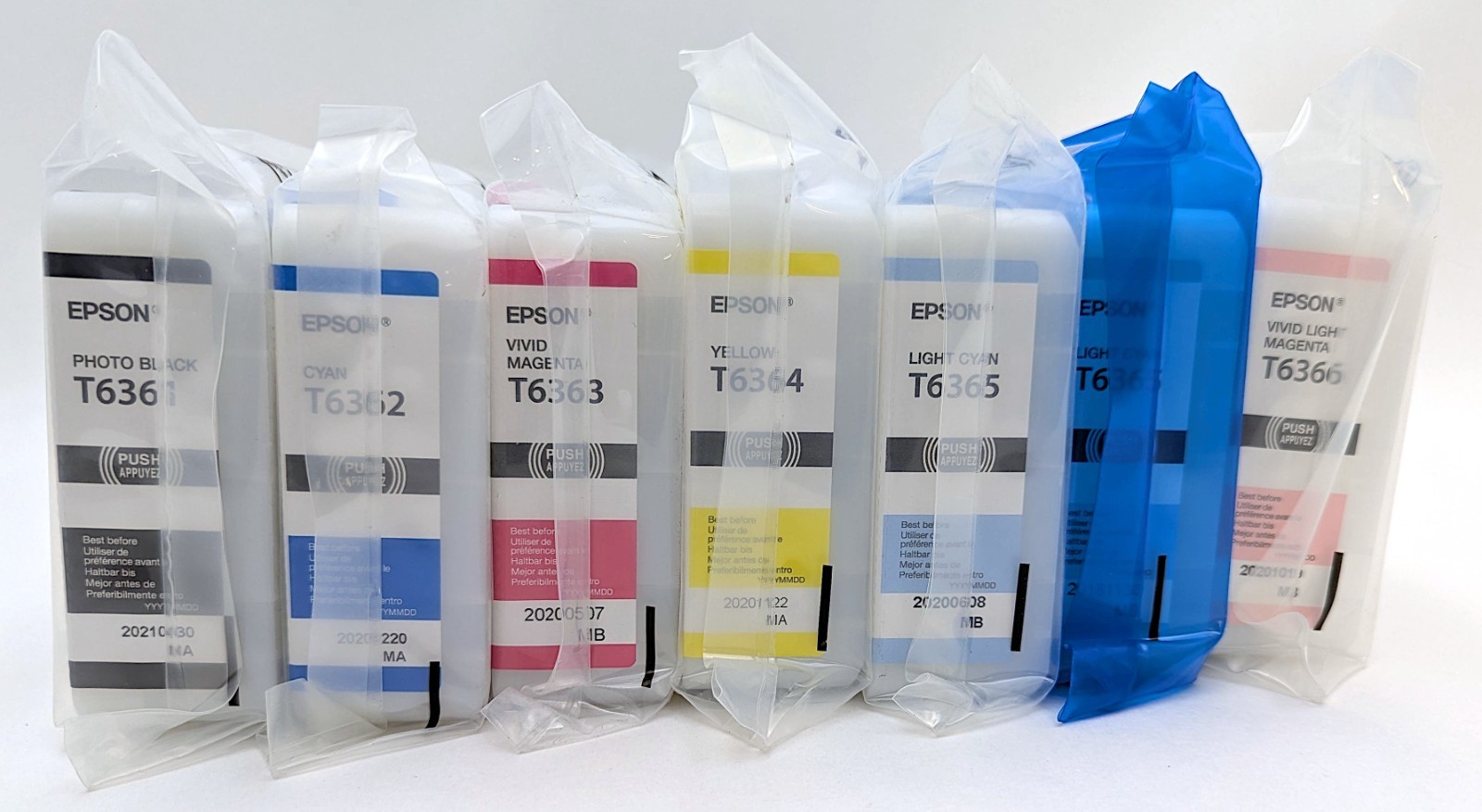 Set of 7 Epson T636 UltraChrome HDR Ink Cartridges OEM 700ml CMYK LC LM - Sealed