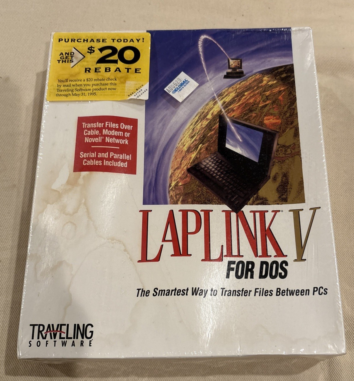 Vintage NEW Sealed LapLink V for DOS By Traveling Software